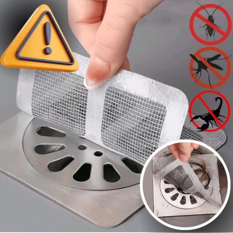 1 Pacote de 10 Telas - Tela Protetora Filtro Adesivo Para Ralo Banheiro Cozinha Quintal Coletor De Cabelo Ant Inseto