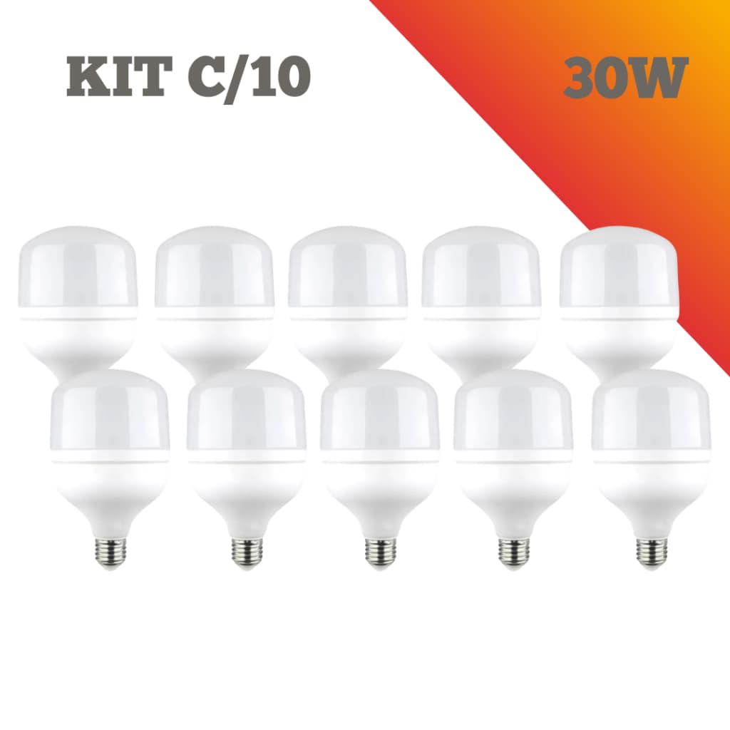 Kit 10 Lâmpadas Alta Potência Led BR 30W