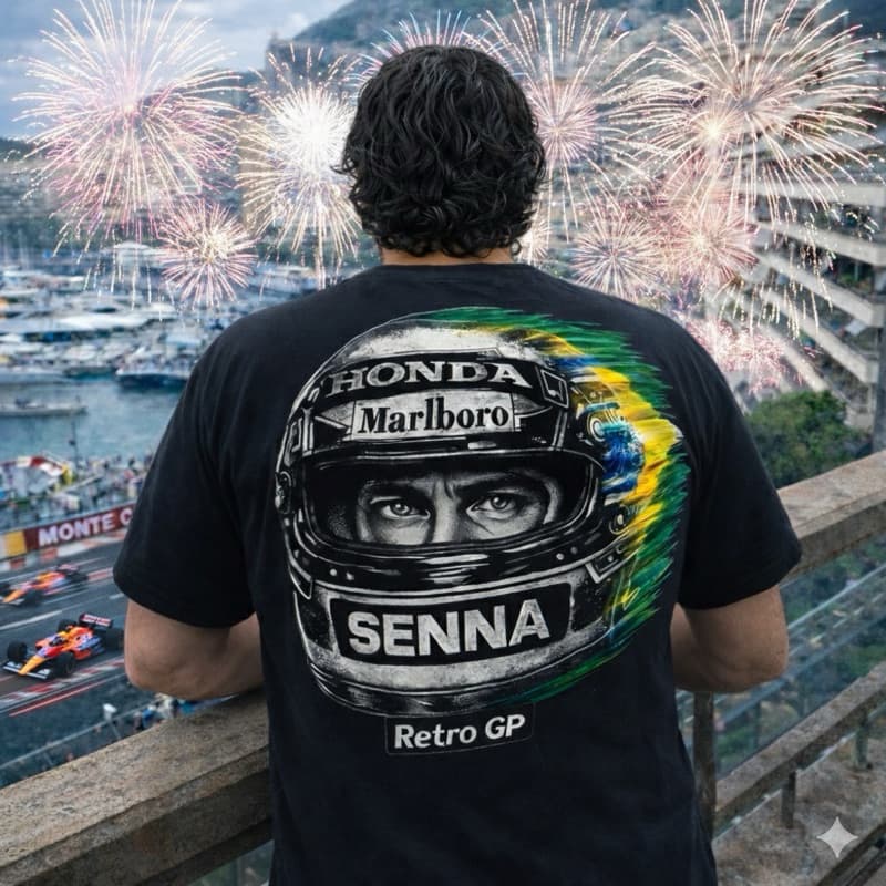Camiseta Unissex Estampado SENNA Algodão 100% Premium Conforto Edição Limitada Estilo Streetwear Verão Dia a Dia