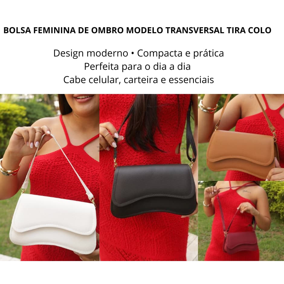 Bolsa Feminina Tiracolo Elegante/bolsa bag transversal/bolsa passeio/bolsa compacta