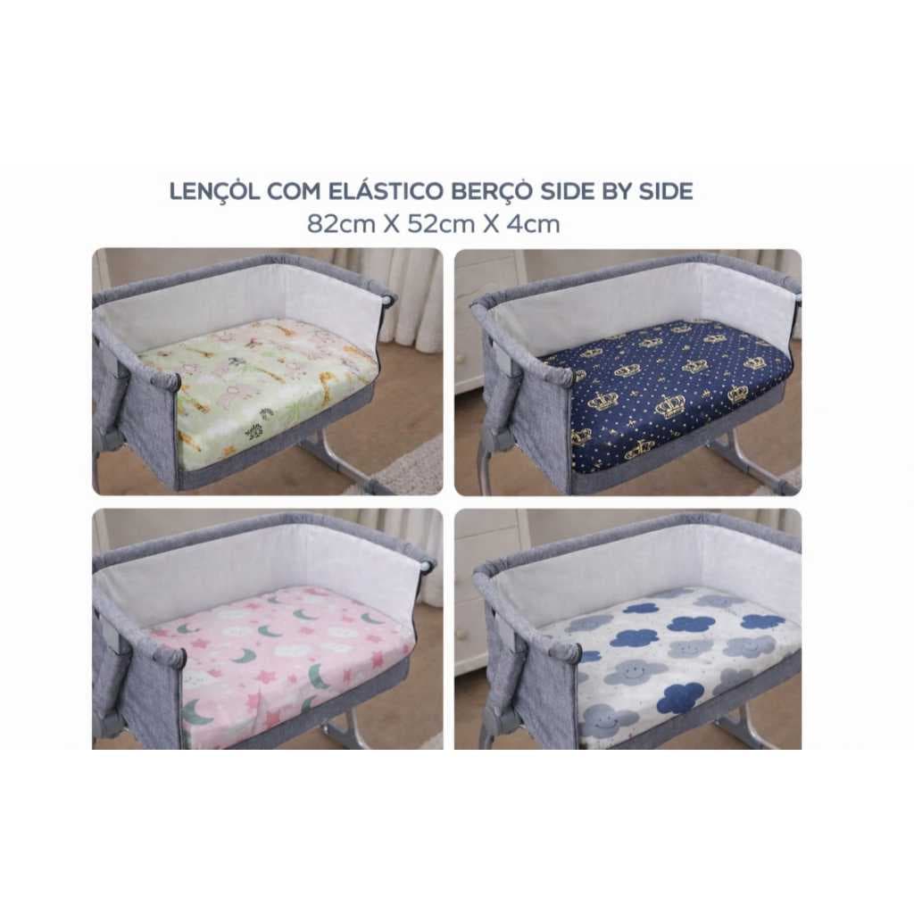 Lençol para berço moisés balanço portatil para bebe menino menina com elastico na volta toda