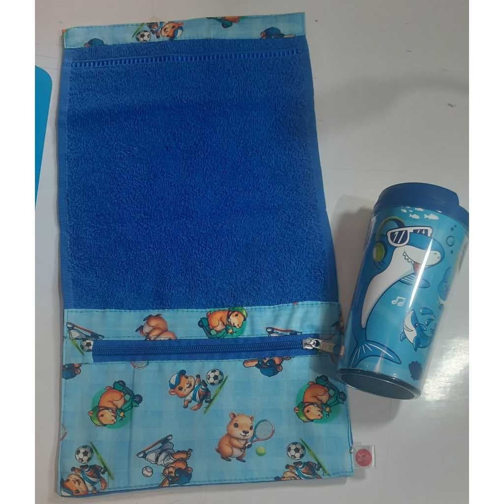 Toalha Necessarie + Copo smart 200 ml (KIT COM 2 PEÇAS)