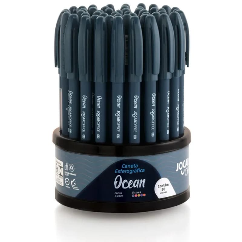 Kit 5/10 Canetas Esf. Ocean 0.7 CORES SORTIDAS  - Jocar Office