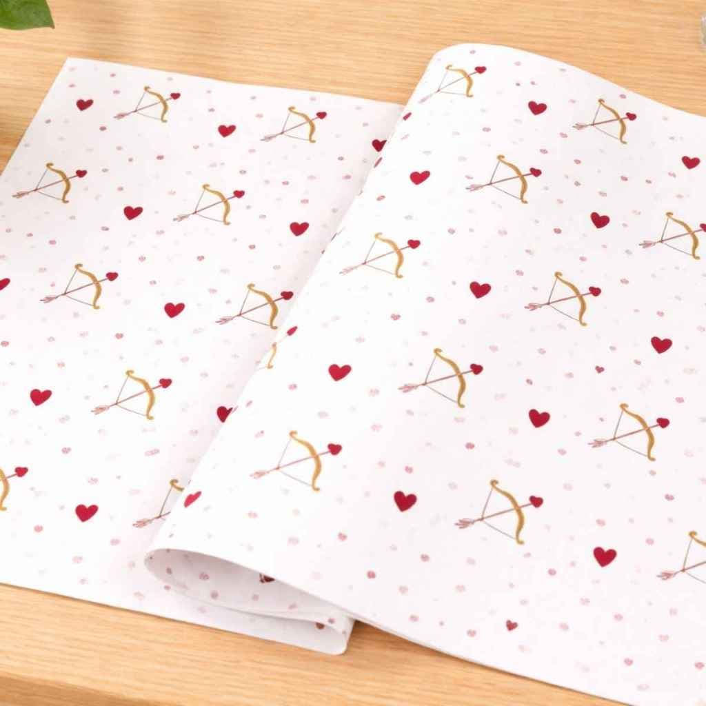 Papel Seda Estampado Romântico 50g Tamanhos Variados – Pacote 100 Folhas Para Embalagem