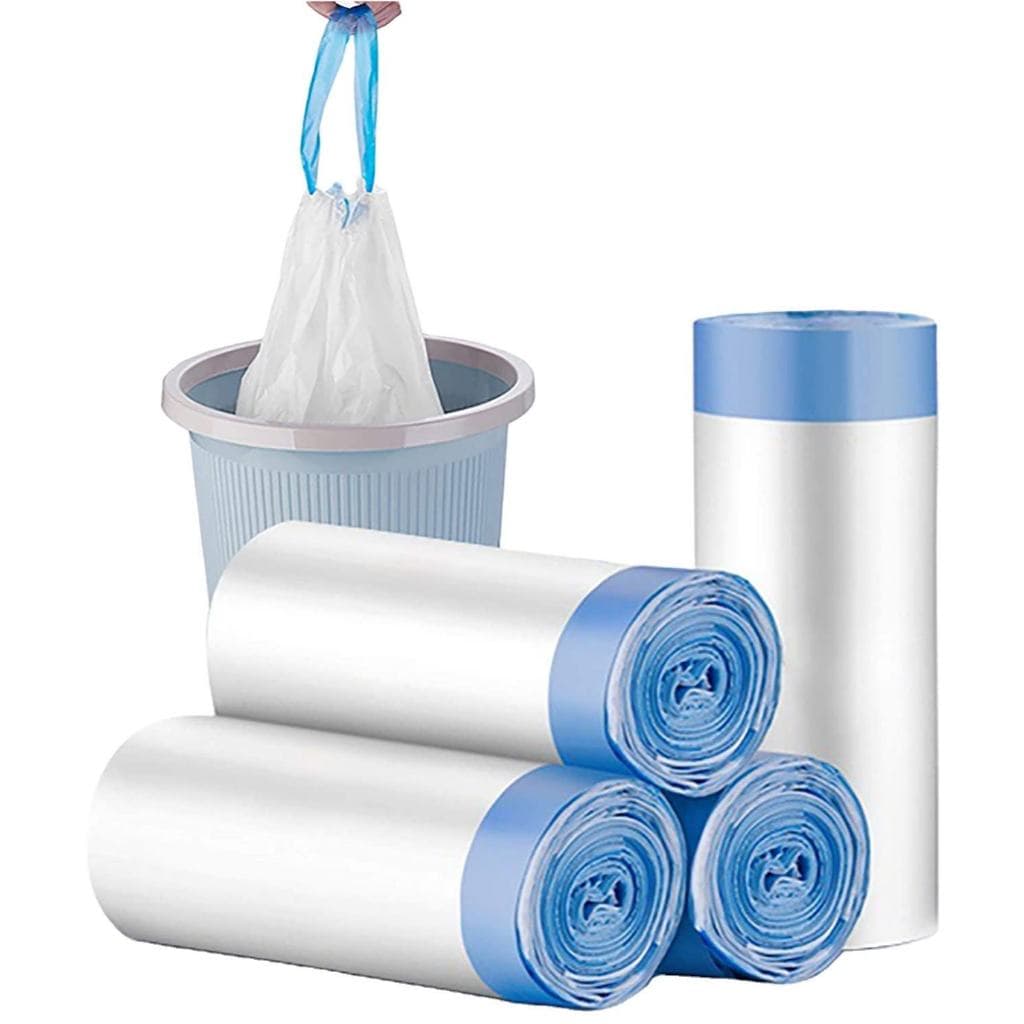 Kit 5 Rolo Saco De Lixo Com Fechamento Cordão Alça p/ Penico Lixeira