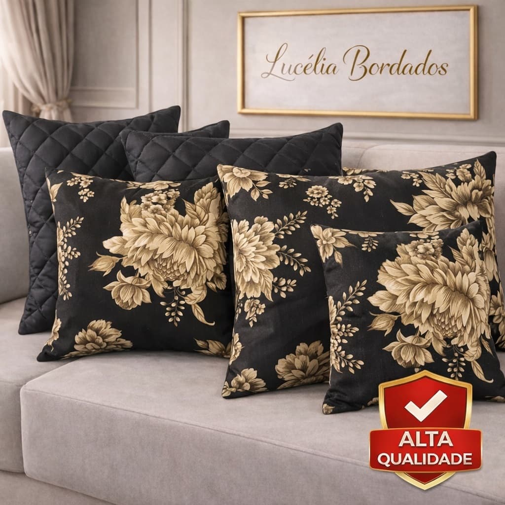 kit capas de almofada decorativa com zíper 02-04-06 ou 08 unidades lavável na maquina 45x45