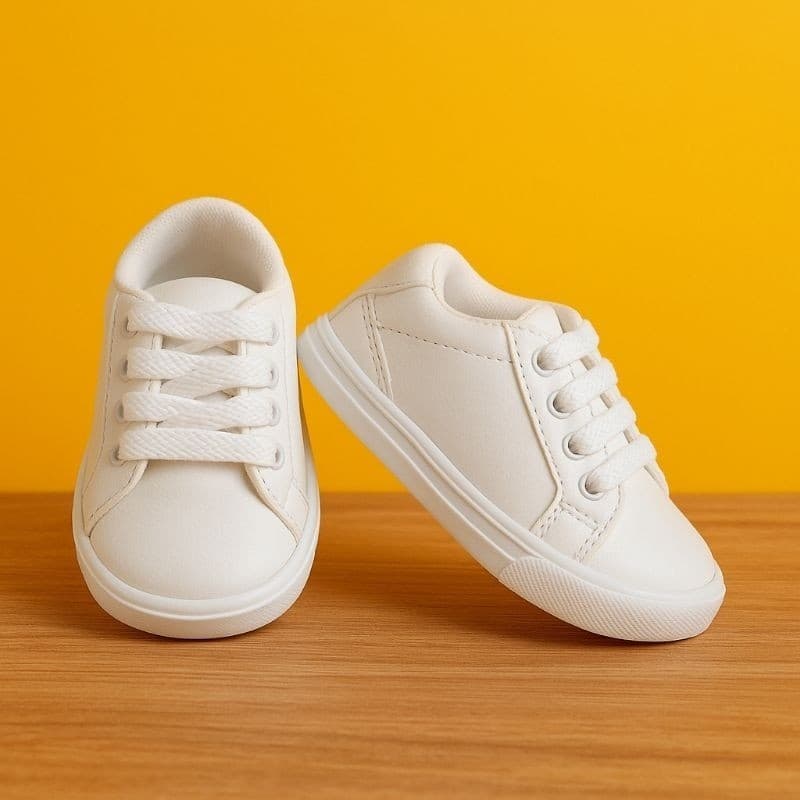 Tênis branco para bebê unissex menino ou menina sapatinho infantil Ely baby 16 ao 22