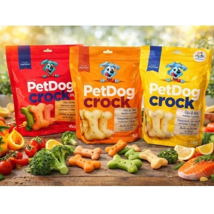 Biscoito PetDog Crok  Super Premium | Petisco Crocante para Cães Médios e Grandes | Anti Tártaro + Vitaminas