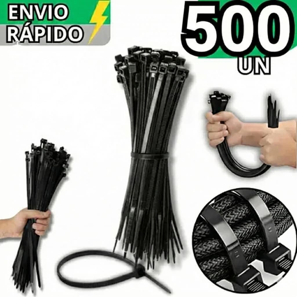 Kit 500 Abraçadeira Nylon 150mm x 3,6mm Enforca Gato MiniMen Cinta Plástica Resistente
