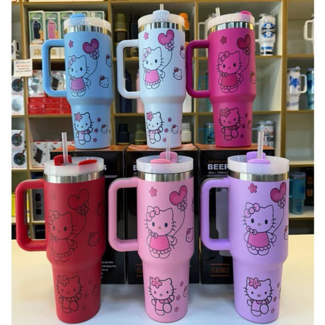 ✨ Copo Garrafa Térmico Hello Kitty 1200ml – Estilo, Qualidade e Praticidade ✨