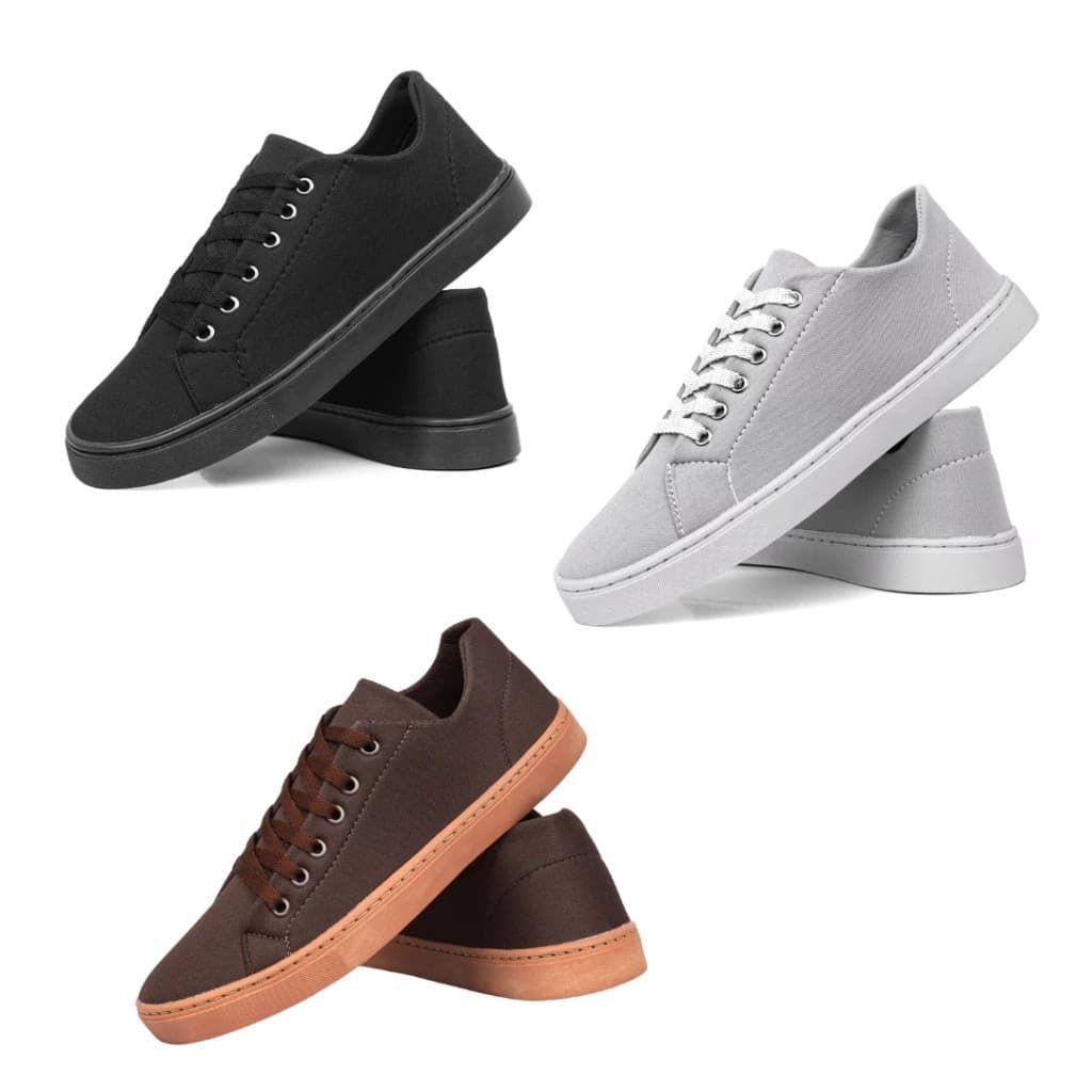Kit 3 Pares Tênis Masculino Casual Confortável Melhor Custo Benefício