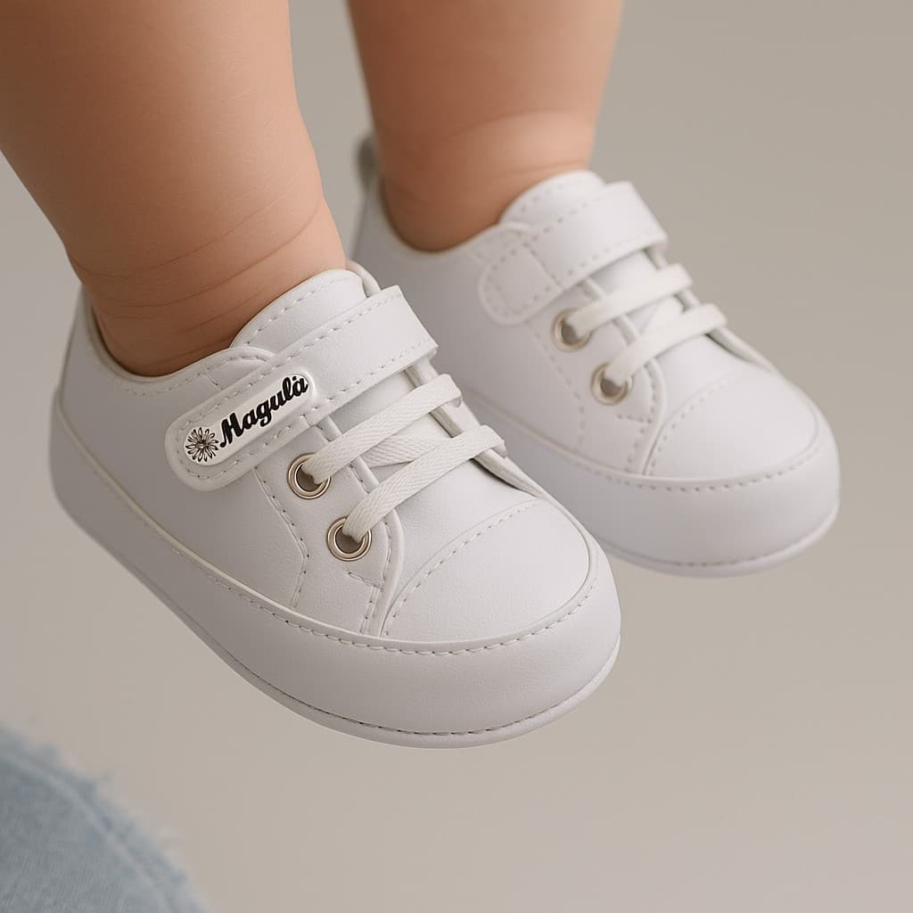 Tênis infantil Ponta e Elástico Bebe Menino Batizado Confortável Recém Nascido