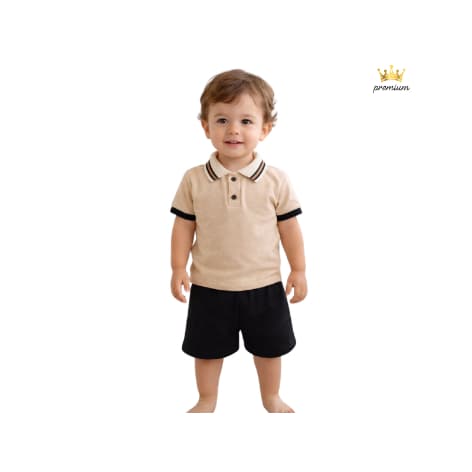 Conjunto polo Indumentária Kids Fashion Formal Evento Natal Reveillon Ano-Novo Sofisticado Nobre