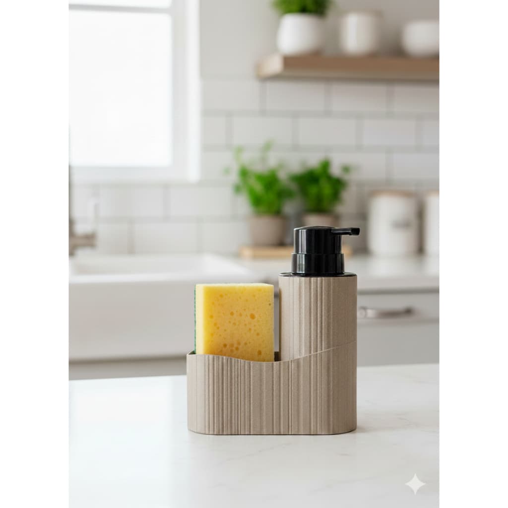 Dispenser Para Detergente Sabão Líquido Com Porta Esponja - 500ml