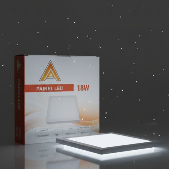 Painel Plafon LED Quadrado 18W Embutir Bivolt Branco Frio / Quente