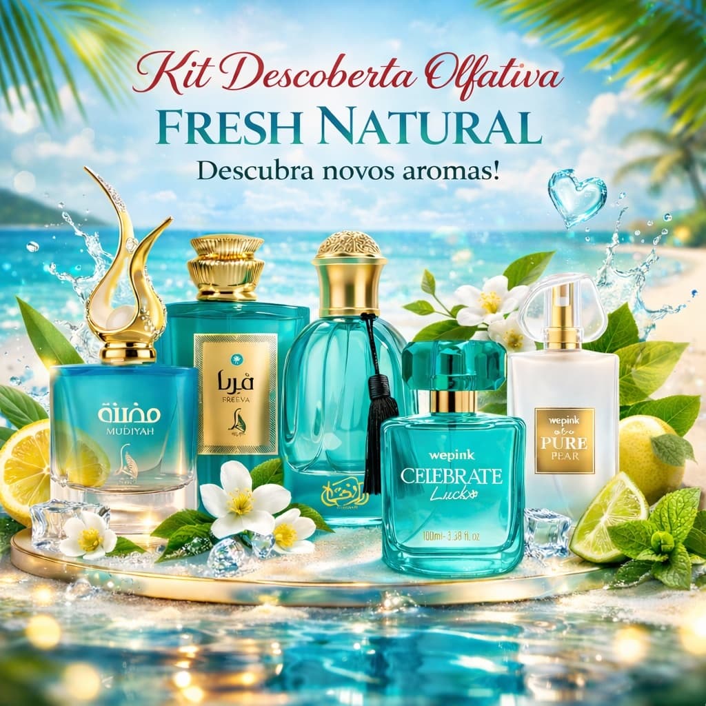 Kit Experiência Olfativa feminina Fresh Natural - Seleção especial de fragrâncias frescas e elegantes - GANHE BRINDE!