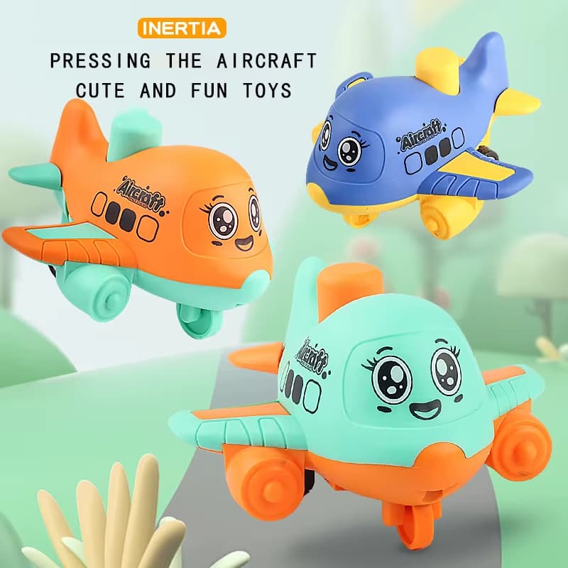 Avião De Brinquedo Fricção Para Criança e Bebê Com Botão Avião Carrinho