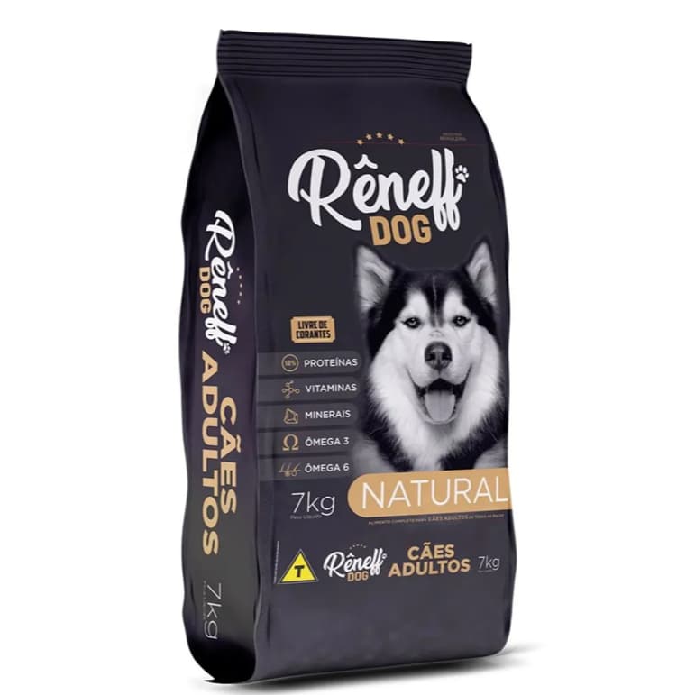 Ração Rêneff Dog Natural 7kg Adultos Todas as Raças 18% Proteína