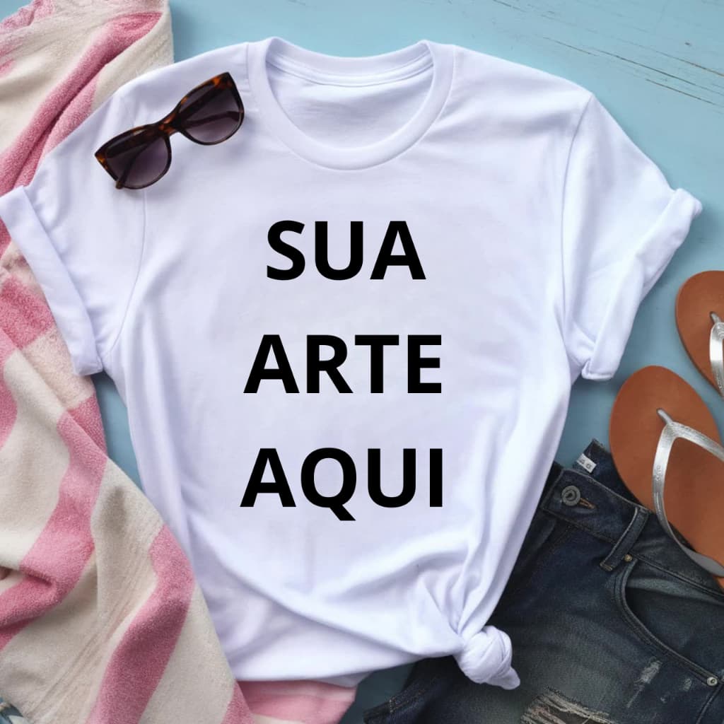 CAMISETA BRANCA PERSONALIZADA COM SUA LOGO, FOTO OU ARTE DE SUA PREFERENCIA - ENVIAR DETALHES DA PERSONALIZAÇÃO NO CHAT