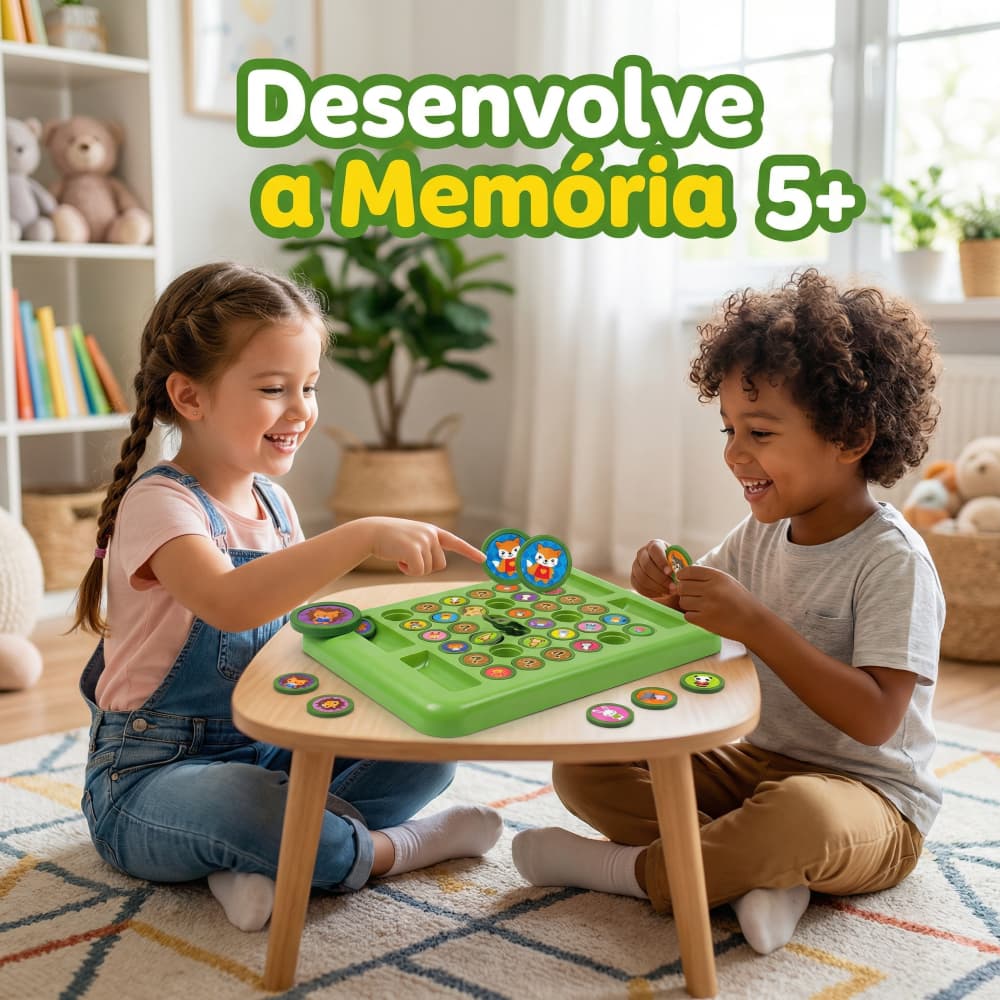 Jogo da Memória Infantil Educativo 5+ Anos Brinquedo Coordenação Motora Presente