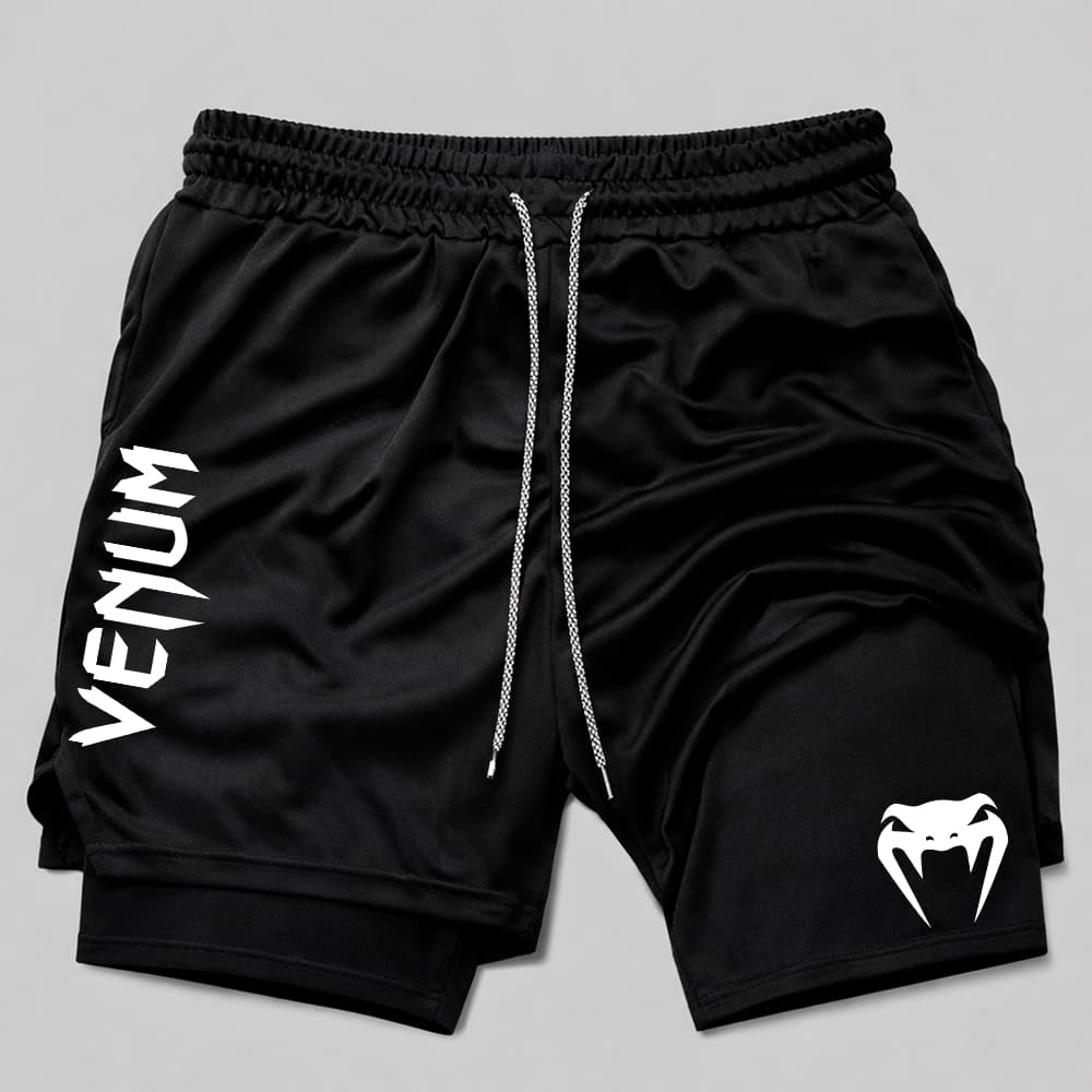 Short Compressão 2 em 1 venum Unissex Estampa arte marcial Treino Academia Fitness Esporte