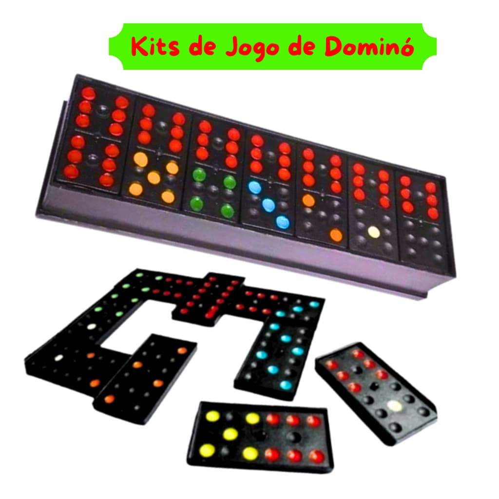Jogo de Dominó Infantil Kits 5 ,10 ,15 ,20  Lembrancinha de festas e Prendas Bolinhas Pintadas