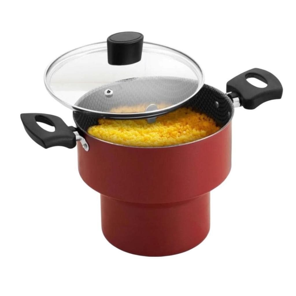 CUSCUZEIRO ENJOY COM TAMPA VIDRO N18 ANTIADERENTE ALEGRETE VERMELHO - Enjoy 370418