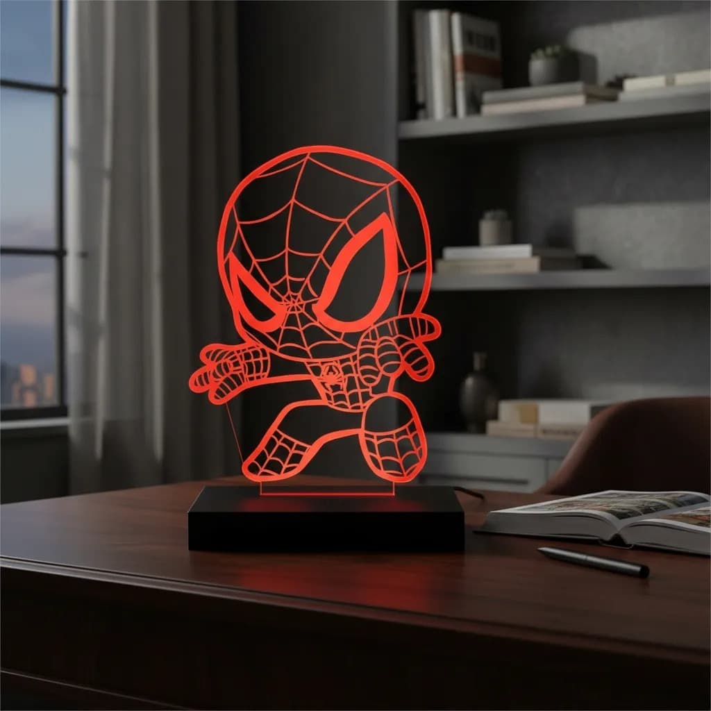 Luminária Led 3d | Homem Aranha Baby  Abajur Presente Criativo Decoração