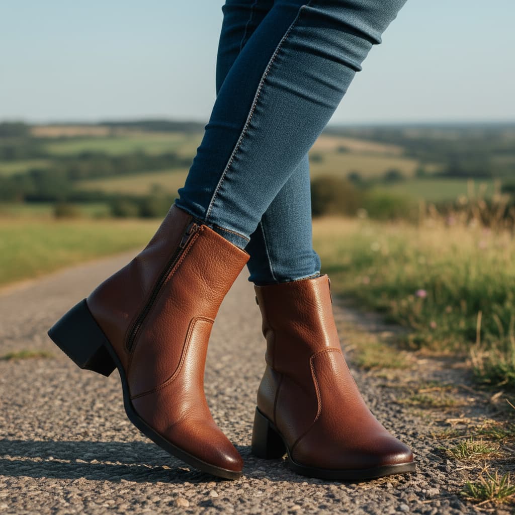 Bota Cano Curto Feminina com Costura Reforçada e Acabamento Premium