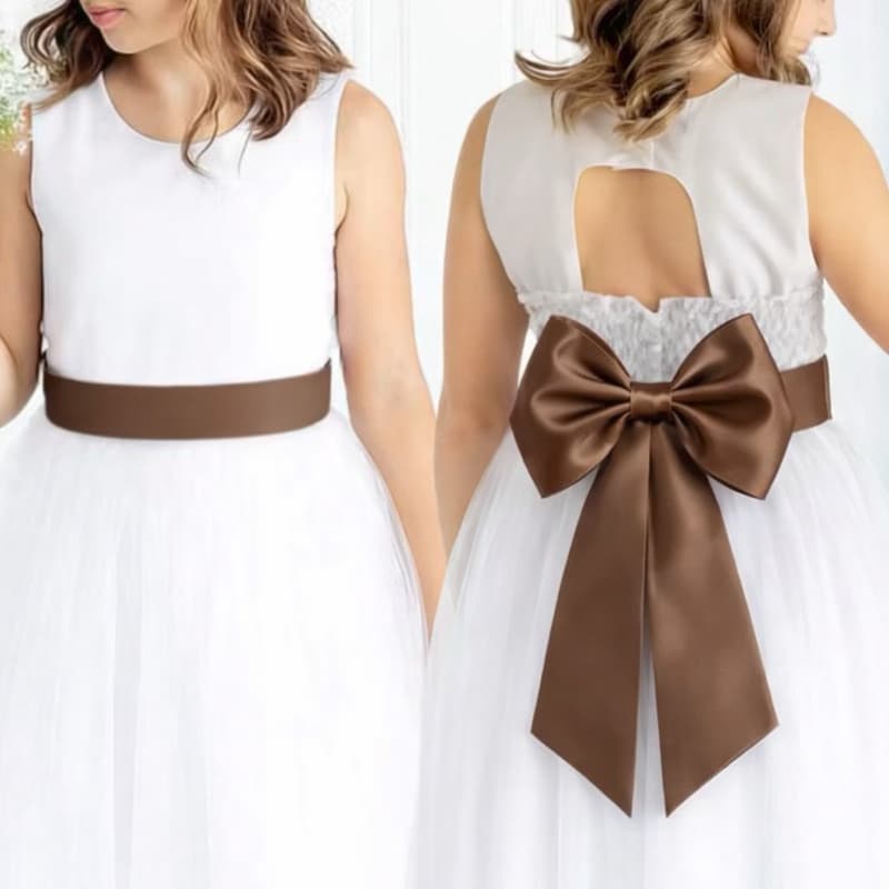 Faixa e Laço Marrom Infantil Acessório Para Vestido Festa elegância REF4196