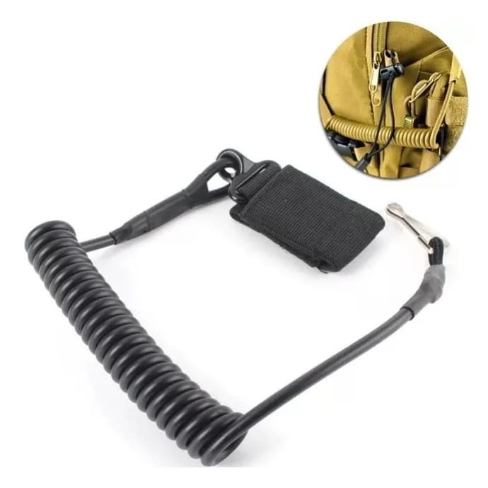 Fiel Retrátil cordão Tático em espiral Retrátil Pistola Segurança Airsoft 9342