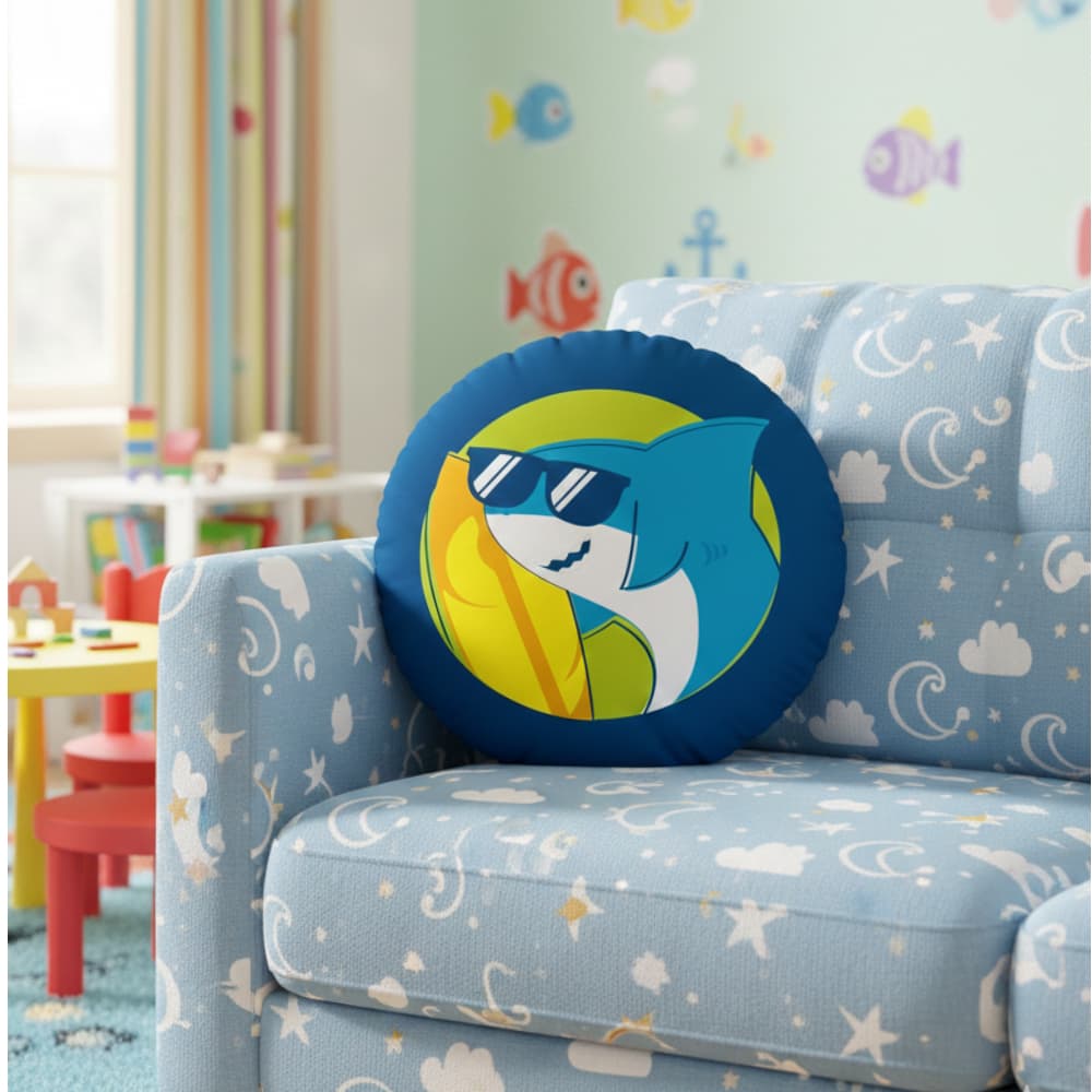 Almofada Infantil Tubarão Summer Shark 40cm x 40cm Lepper