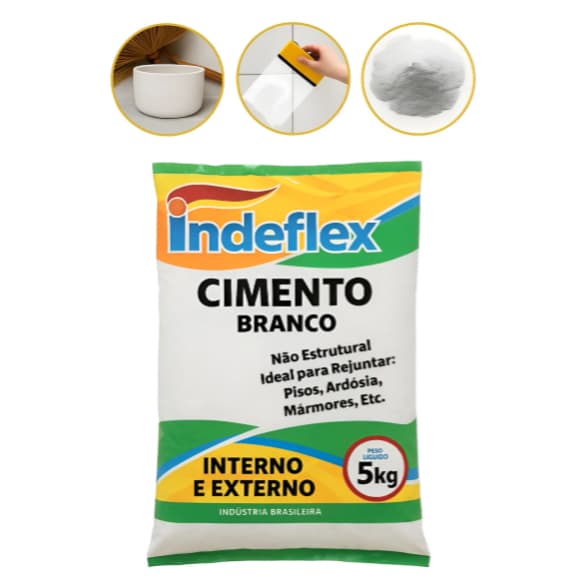 CIMENTO BRANCO 1KG INDEFLEX