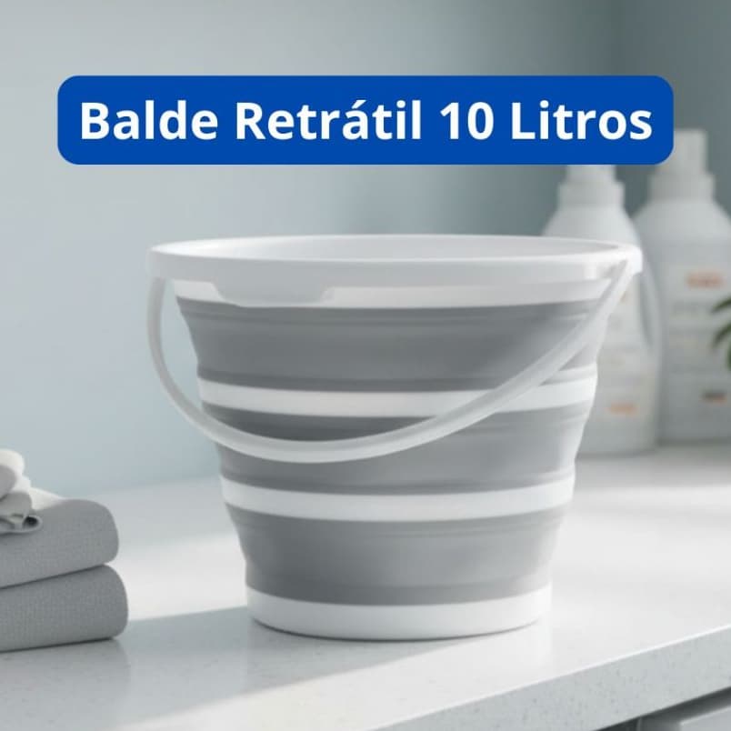 Balde Retrátil 10 Litros Flexível Silicone
