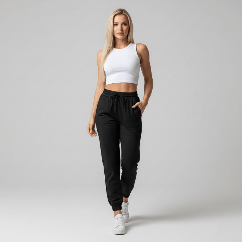 Calça Jogger Feminina Casual Esportiva Tactel Premium Cintura Elastica Estilo Conforto