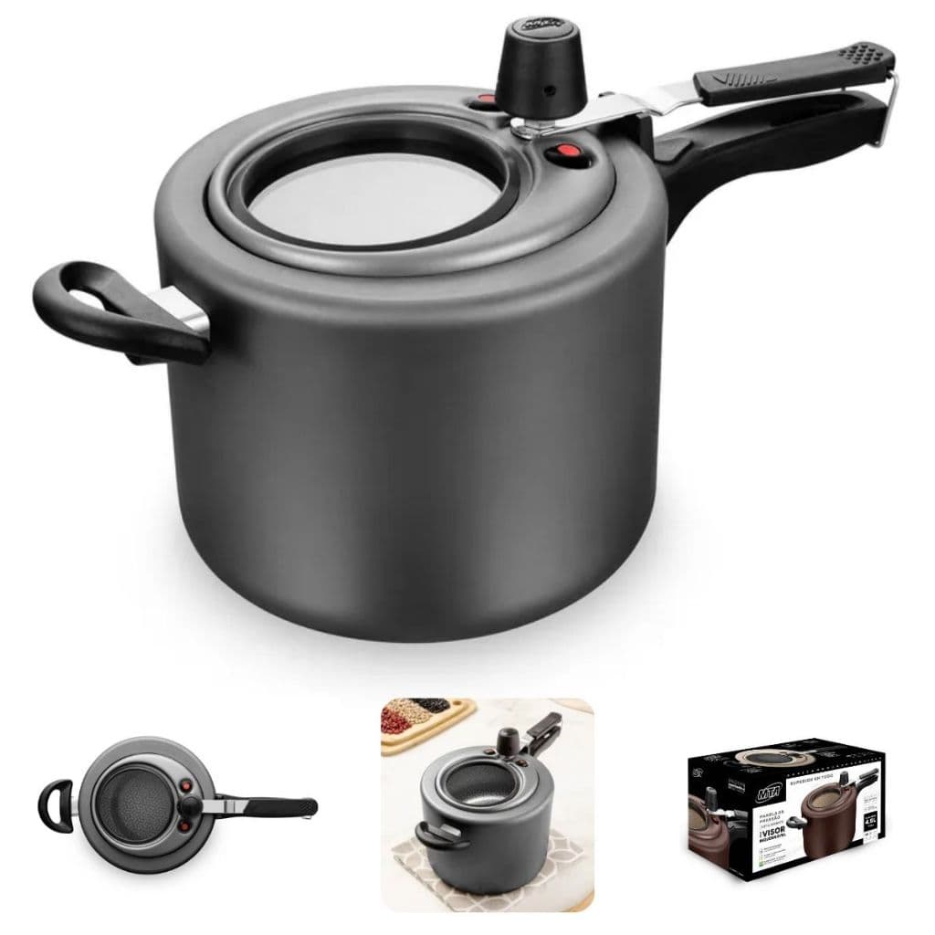 Panela de Pressão 4,5L Com Visor Vidro Temperado Antiaderente - MTA