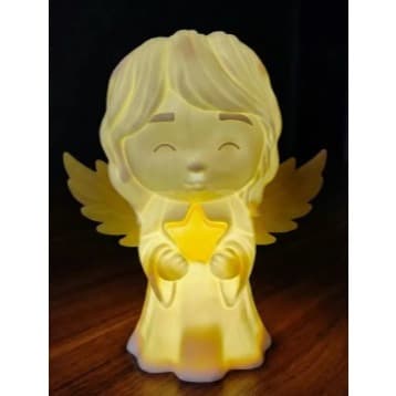 Luminária Anjinho Carinhoso Abajur Anjo Da Guarda Led Infantil
