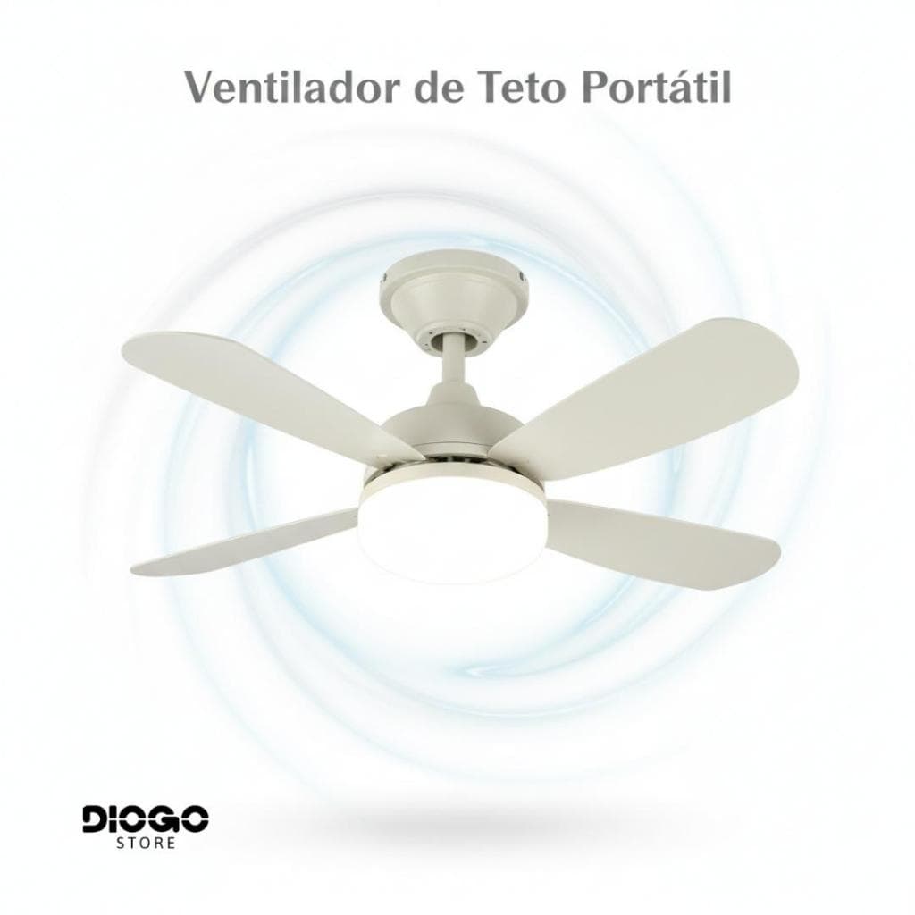 Ventilador De Teto Flower Fan Light com Led 3 Tipos de Iluminação 6 Pás Controle Remoto 3 Velocidade 40W Temporizador