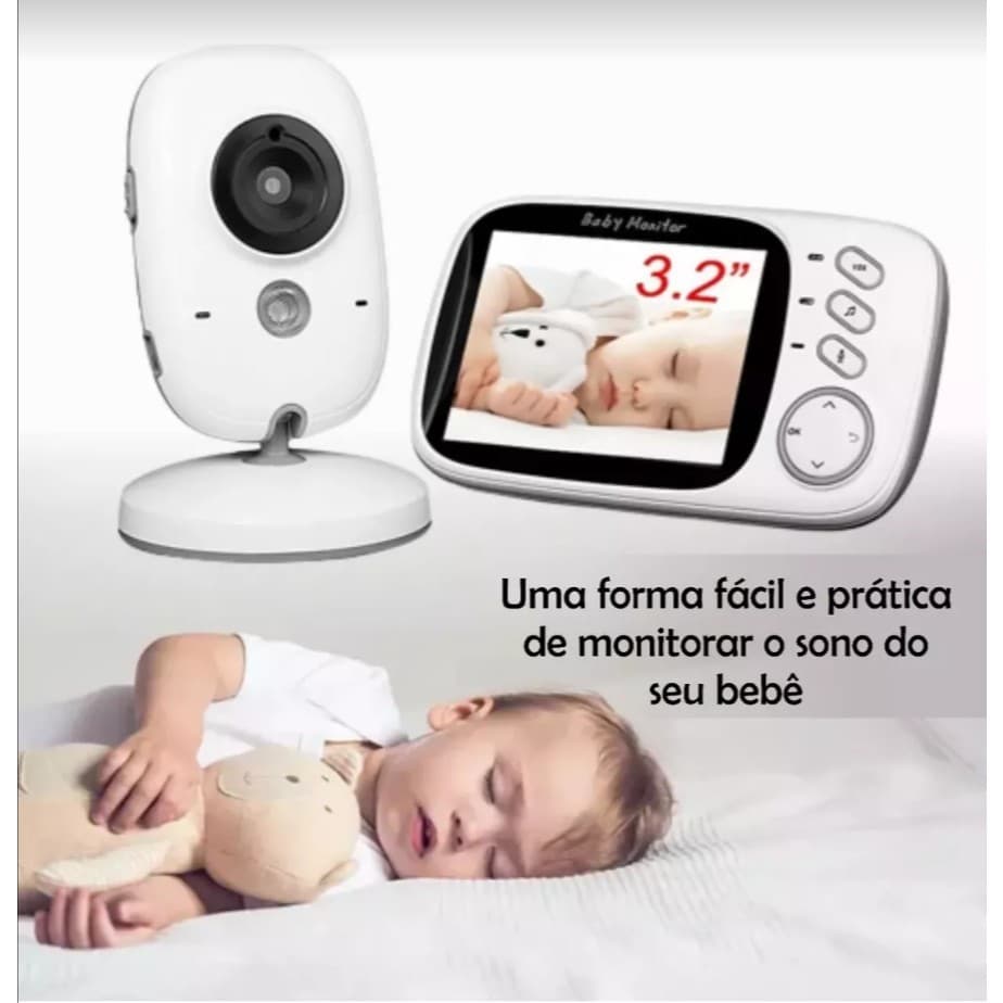 Camera Eletrônica Baba Com Monitor Visão Noturna - Baby eletronica Câmera c/ Audio Sensor