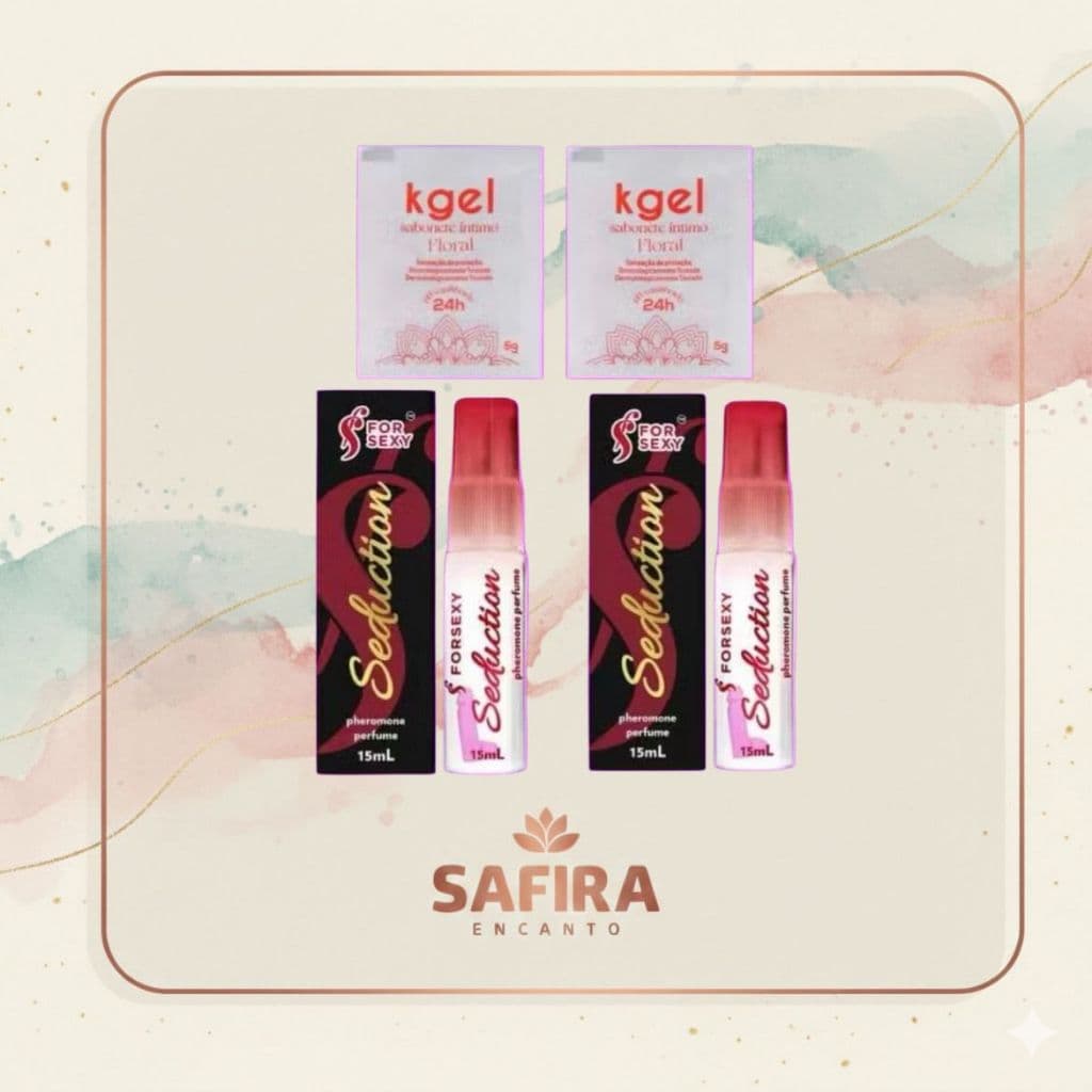 Kit 2 Perfume Feminino Sedução  Feromonio + Sabonete  Kgel Sachê 5g