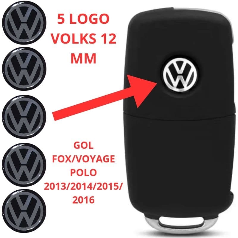 5 unidades emblema logo gol voyage fox 2013 2014 2015 2016 12 mm