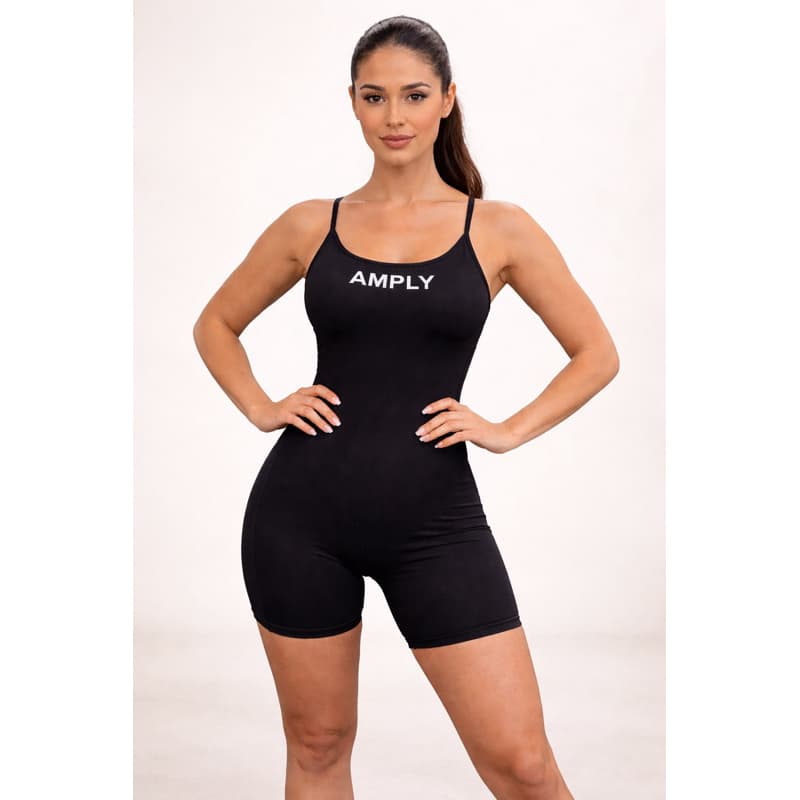 Macaquinho Macacão Fitness Amply  Academia Feminino Shorts Curto Top Alça Suplex Poliamida
