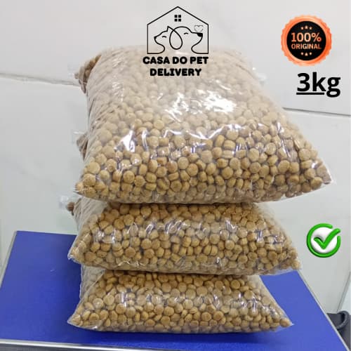 Kit 3 Kg Ração A Granel Golden Cães Adulto Raças Pequenas Carne e Arroz