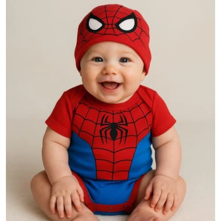 Body Bebe Fantasia Mesversario Menino Heroi Spider Man Homem Aranha