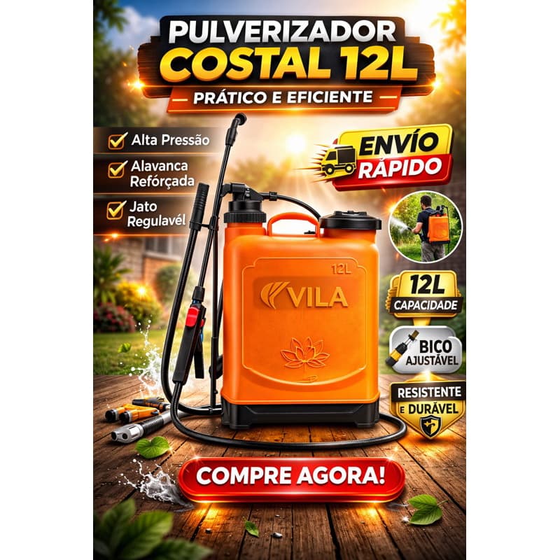 Pulverizador Costal Manual 12L Vila Bomba de Veneno Agrícola Jardim Compressão Leve Resistente Alta Pressão