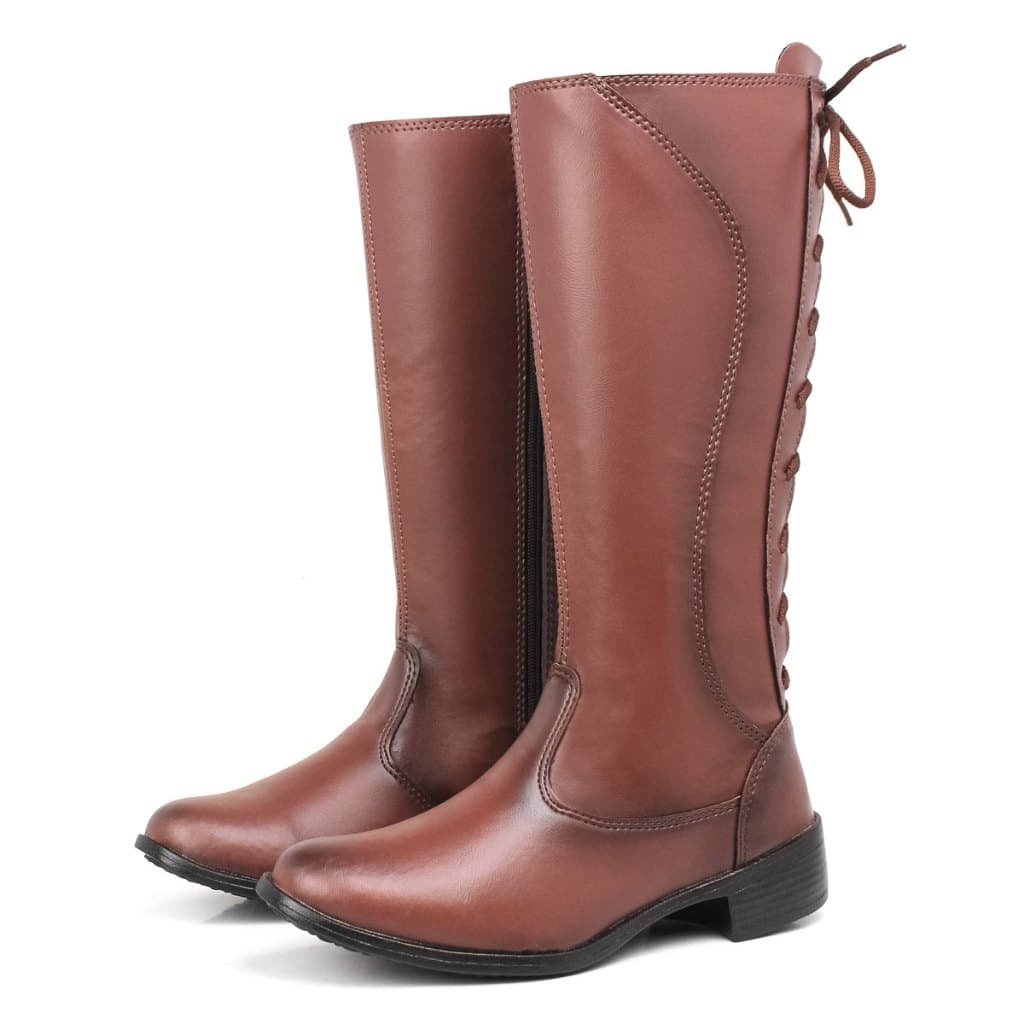 Bota Feminina Montaria Nova Coleção Cano Alto com Detalhe De Amarrar