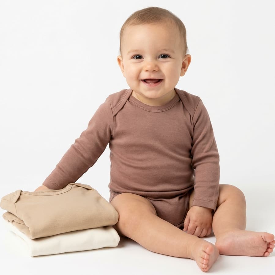 Kit 3 Bodys Infantil Bebê 100% Algodão Menina Menino Unissex Básico Manga Longa Super Macio Enxoval Maternidade Suedine