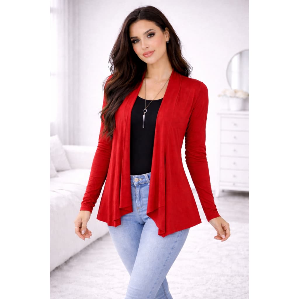 Casaquinho Feminino Cardigan Manga Longa Soltinho Leve Confortável Casual Elegante