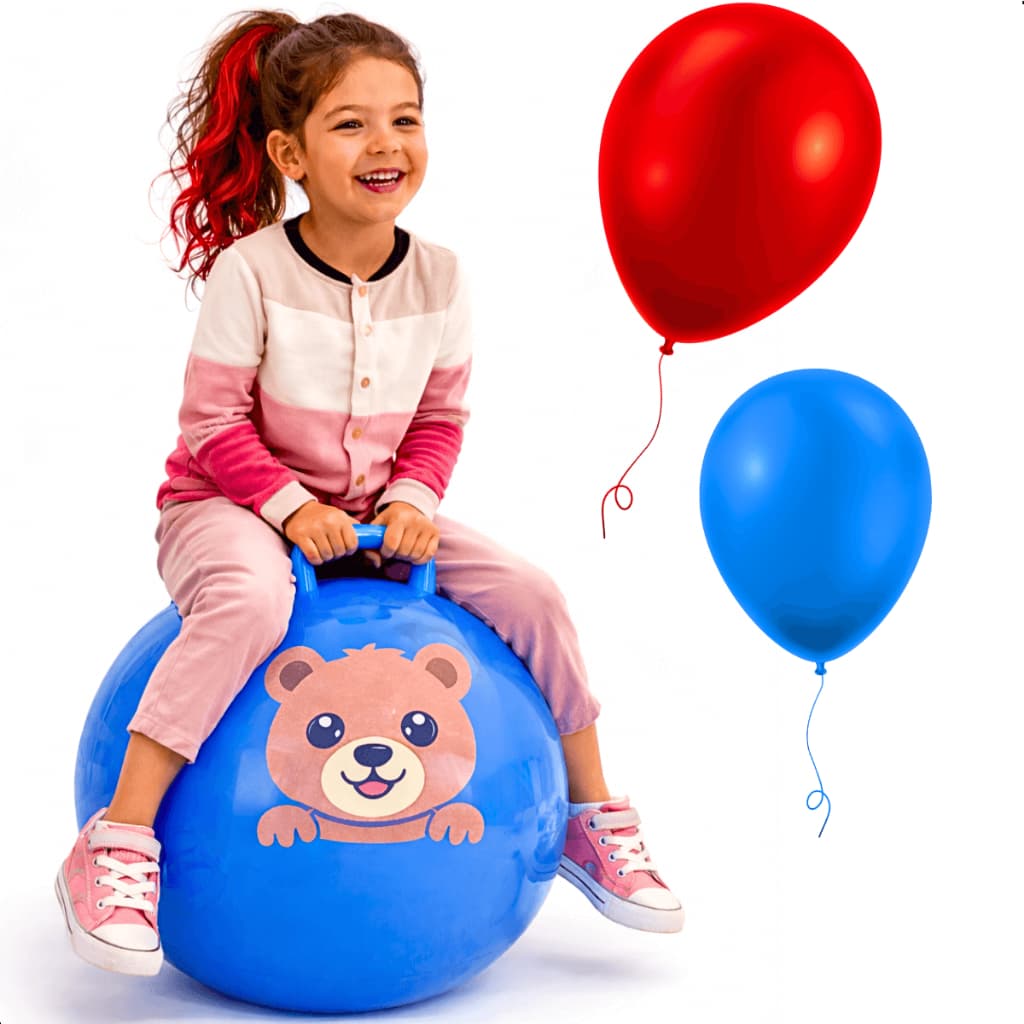 Bola Pula Pula Infantil saltitante educativo brinquedo para gastar energia dentro de casa ou quintal
