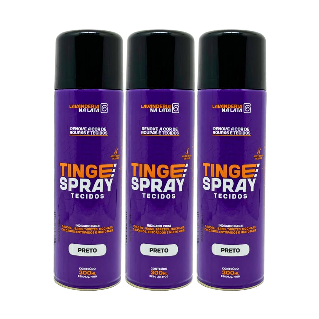 Kit 3 Tinta de Tecidos Roupas Estofados Carpetes - Tingespray 300ml